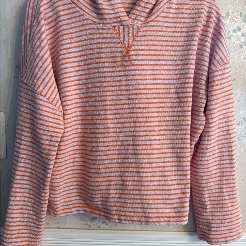 Striped Orange and White Women's Sweater